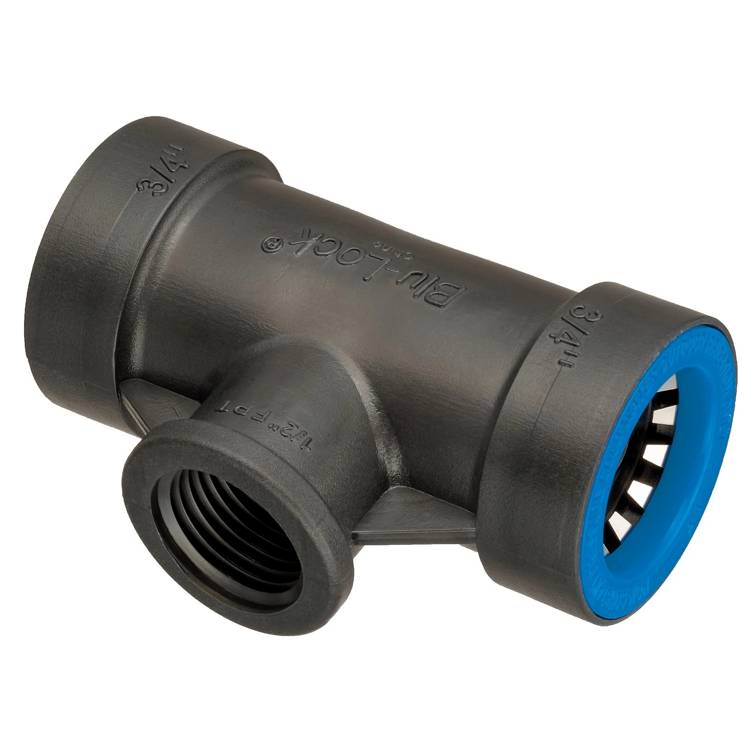 Blu-Lock 3/4" Bl X 1/2" Blr Tee - Fittings