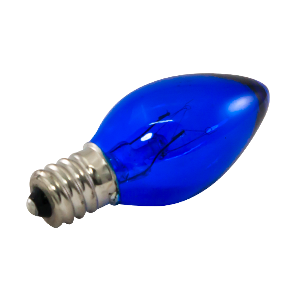 C7 Blue LED Bulb - Faceted 0.8W - Dimmable - Landscape Lighting