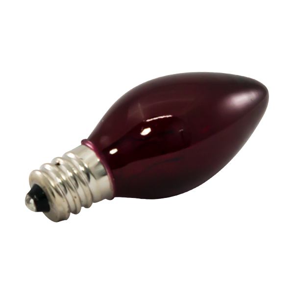 C7 Red LED Bulb - Faceted 0.8W - Dimmable - Landscape Lighting