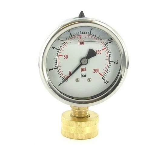 200 PSI Pressure Gauge W/ 3/4" FHT Swivel Mount - Irrigation