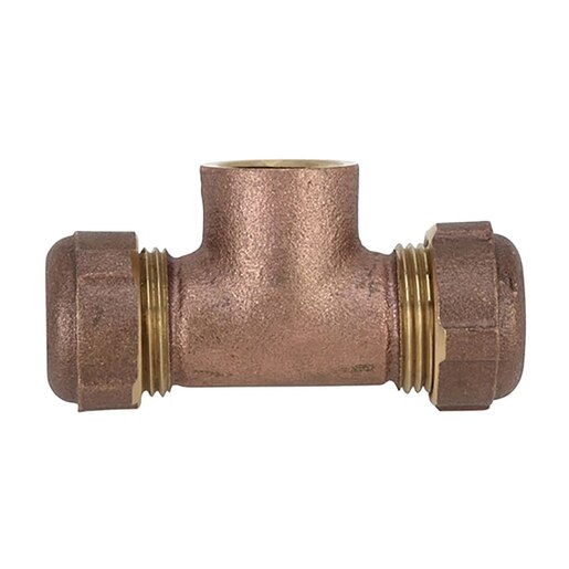 1" IPS X 1" FIP Brass Compression Tee - Irrigation