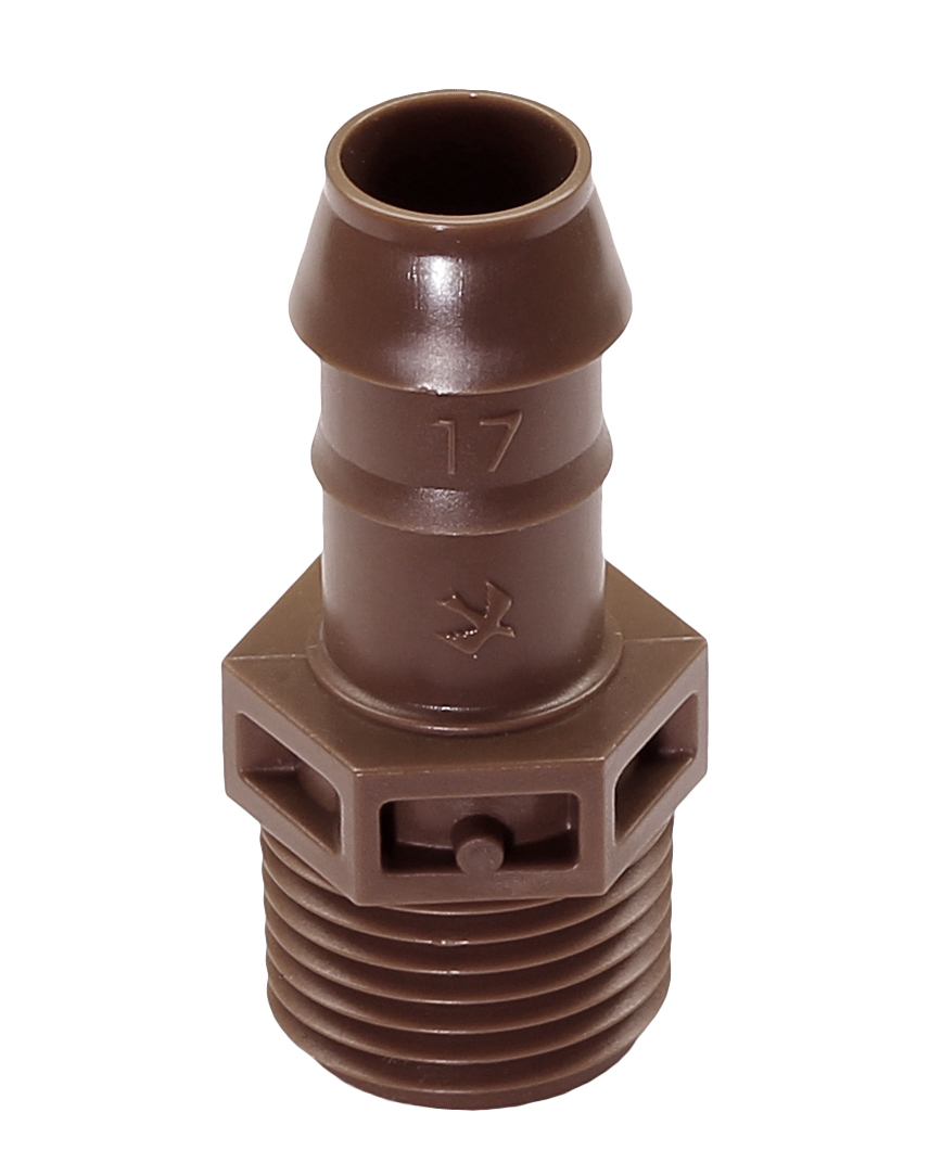 17mm Barb X 1/2" MPT Male Adapter - Irrigation